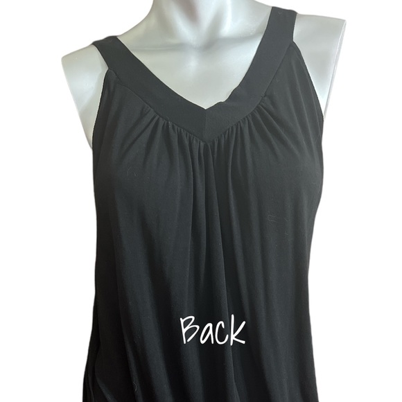 EUC TWENTY ONE BLACK DRESS WITH BEADED V-NECK. LARGE. - Picture 2 of 3